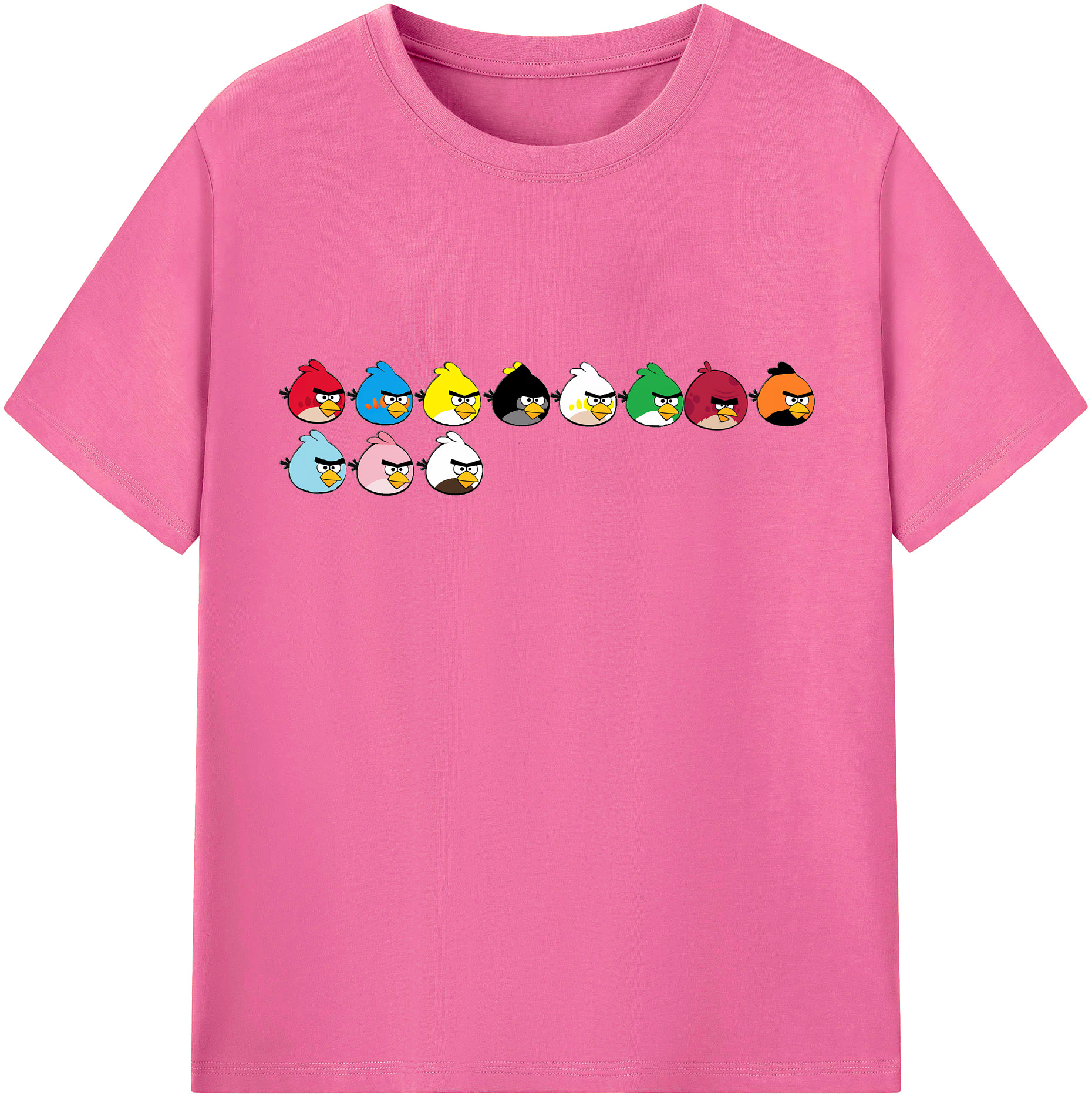 （画像用） Angry Birds アングリーバード レディースカジュアルプリントTシャツ（綿100％）
